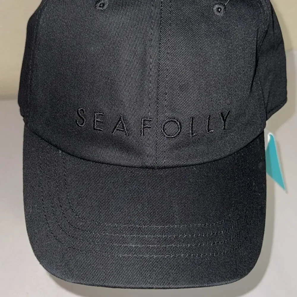 Seafolly Australia shadylady all black baseball cap NWT
